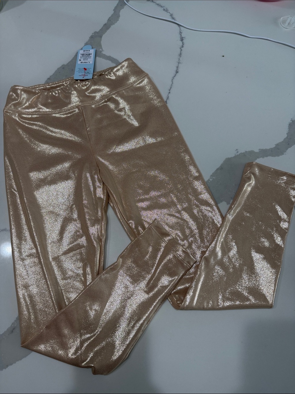 Cat & Jack Metallic Rose Gold Girls Leggings